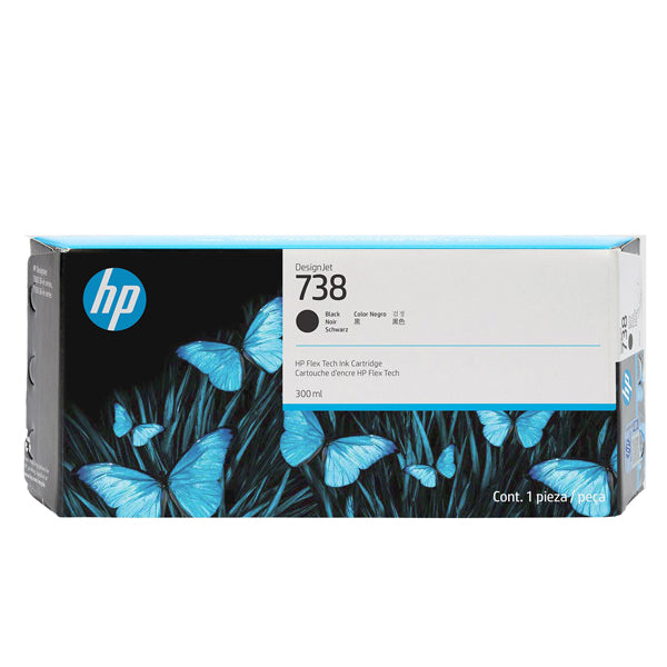 HP - 498N8A - Hp originale - Cartuccia Ink DesignJet 738 - Nero - 498N8A - 300ml - HP498N8A - Conf. da 1 Pz.
