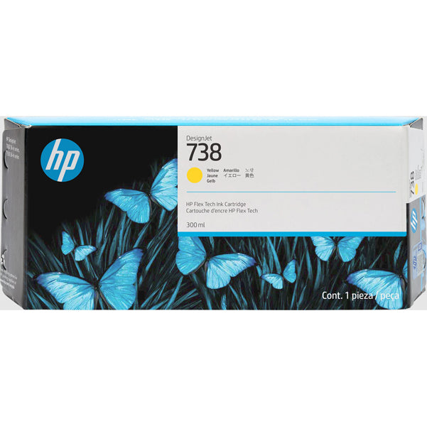HP - 676M8A - Hp originale - Cartuccia DesignJet Ink 738 - Giallo - 676M8A - 300ml - HP676M8A - Conf. da 1 Pz.