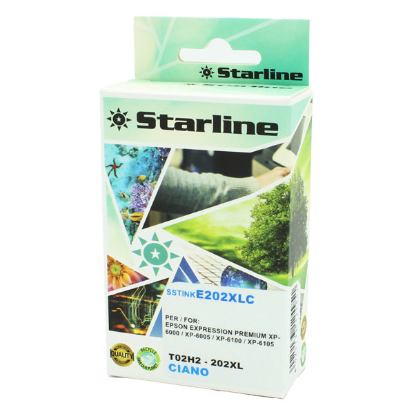 STARLINE - JNEP202C - Starline - Cartuccia Ink compatibile per Epson 202XL - Ciano - 13ml - SSTINKE202XLC - Conf. da 1 Pz.
