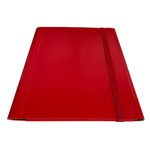 STARLINE - CP7RO-STL5401 - Cartella 3 lembi con elastico piatto - A4 - dorso variabile - rosso - Starline - STL5401 - Conf. da 5 Pz.