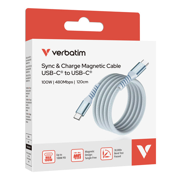 VERBATIM - 31856 - Verbatim - Cavo USB-C to USB-C 100W - Blu - 31856 - 120cm - VERB31856 - Conf. da 1 Pz.