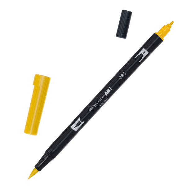 TOMBOW - PABT-985 - Pennarello Dual Brush 985 - chrome yellow - Tombow - 100052 - Conf. da 6 Pz.