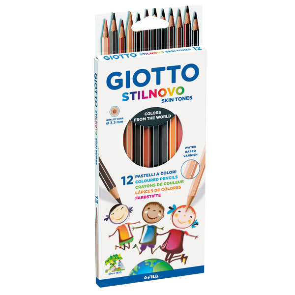 GIOTTO - F257400 - Pastelli colorati Stilnovo skin tones - diametro mina 3,3 mm - Giotto - astuccio 12 pezzi - 100060 - Conf. da 1 Pz.