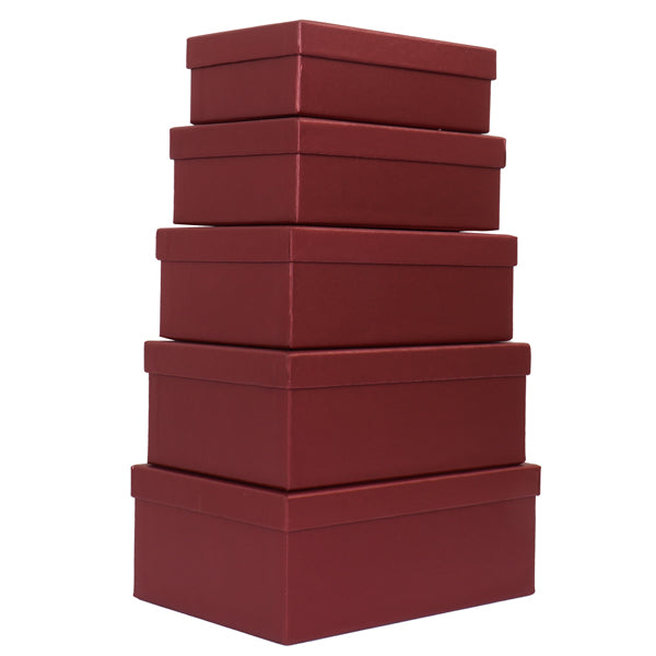 No Brand - HK-42 - Set scatole regalo - dimensioni assortite - fantasia Burgundy - conf. 5 pezzi - 100140 - Conf. da 1 Pz.