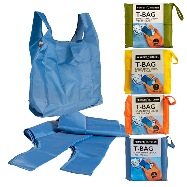 PERFETTO - 0463 - Shopper T-Bag small - riutilizzabile - 35 x 58 cm - colori assortiti - Perfetto - 100170 - Conf. da 1 Pz.