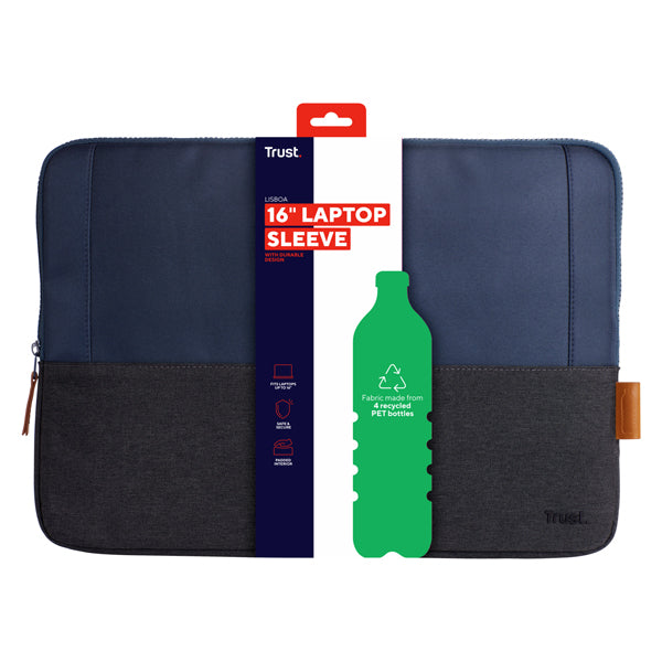 TRUST - 24982 - LISBOA 16'' LAPTOP SLEEVE - BLUE- Trust - 100208 - Conf. da 1 Pz.