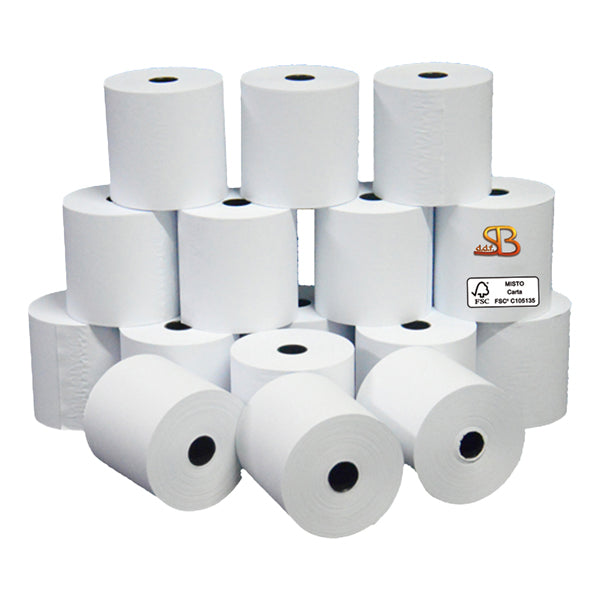 SABACART - 3103057000BX - Rotolo per calcolatrici - 57 mm x 35 m - diametro esterno 60 mm - anima 12 mm - 60 gr - carta neutra - Sabacart - blister 10 pezzi - 100238 - Conf. da 1 Pz.