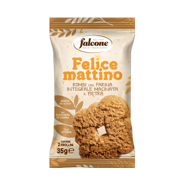 Dolciaria Falcone - 01-0412 - Biscotto rombo - con farina integrale - monoporzione da 35 gr - Falcone - 100330 - Conf. da 44 Pz.