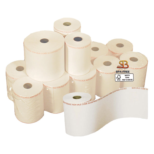 SABACART - 3125057530BX - Rotolo per bilancia - 57,5 mm x 30 m - diametro esterno 50 mm - anima 12 mm - 55 gr - carta termica BPA free - Sabacart - blister 10 pezzi - 100331 - Conf. da 1 Pz.