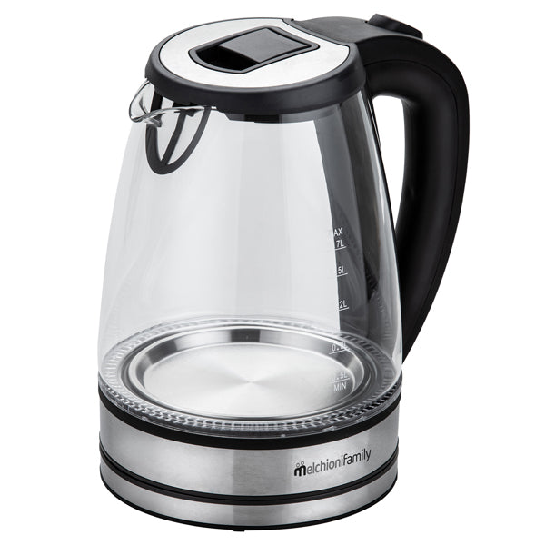 Melchioni Family - 118360027 - Bollitore elettrico cordless - caraffa in vetro - 2200 W - nero - Melchioni - 100340 - Conf. da 1 Pz.