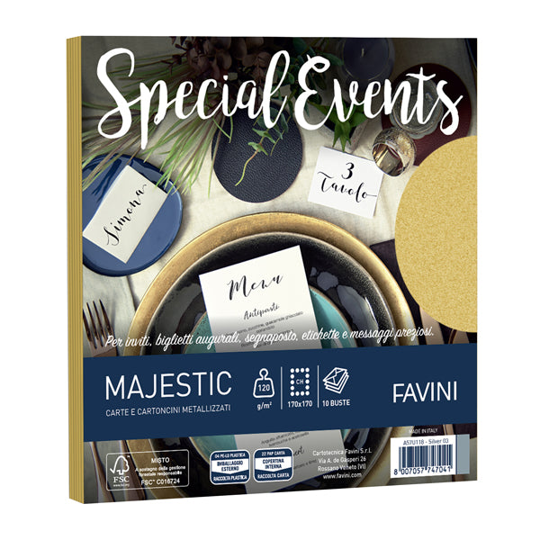 FAVINI - A57H118 - Busta Special Events - 170 x 170 mm - 120 gr - oro - Favini - conf. 10 buste - 100444 - Conf. da 1 Pz.