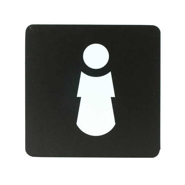STILCASA - PR2-D - Pittogramma adesivo - toilette donna - 16 x 16 cm - PVC - nero-bianco - Stilcasa - 100487 - Conf. da 1 Pz.