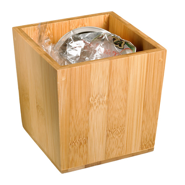 Leone - S0078 - Barattolo portarifiuti da tavola - 11 x 11 x 11 cm - bamboo - Leone - 100558 - Conf. da 1 Pz.