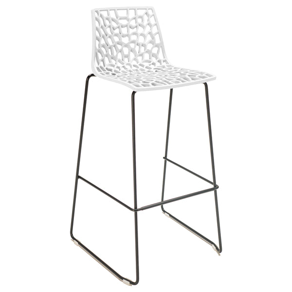 Grandsoleil - S2802B - Sgabello Spider Fix - Nero opaco-bianco - Grandsoleil - 100647 - Conf. da 4 Pz.