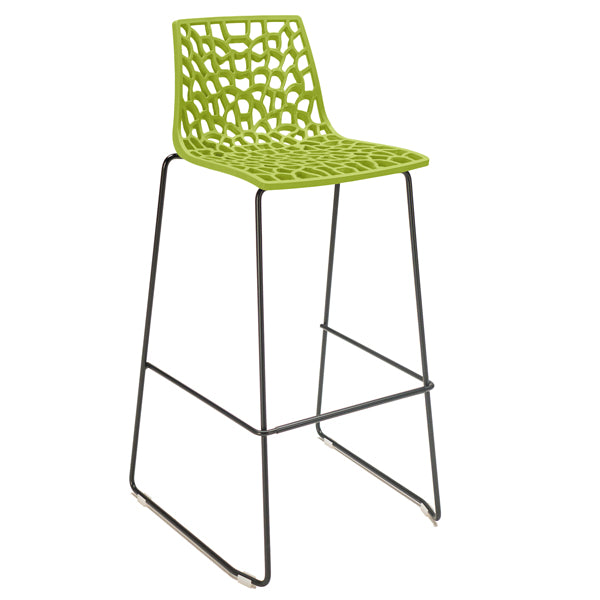 Grandsoleil - S2802VA - Sgabello Spider Fix - Nero opaco-verde anice - Grandsoleil - 100648 - Conf. da 4 Pz.