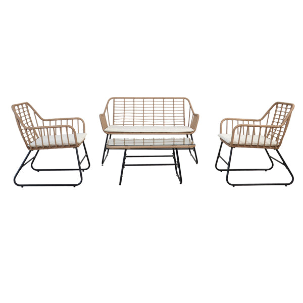 Garden Friend - S2251001 - Salotto Cebu polyrattan color naturale - set 4 elementi - 100656 - Conf. da 1 Pz.