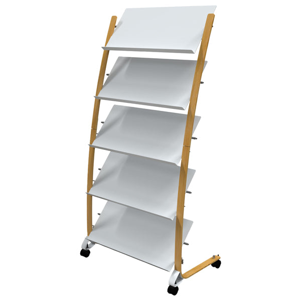 ALBA - DD5GMW BC - Portariviste da terra dim. 36x86x165cm - 5 scomparti con ruote ALBA - 100704 - Conf. da 1 Pz.
