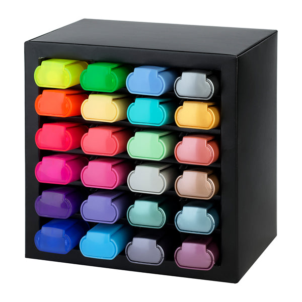 FABER-CASTELL - 254602 - Evidenziatore Textliner 46 - punta a scalpello - tratto 1,0-3,0-5,0 mm - colori assortiti - Faber Castell - deskset 24 pezzi - 100767 - Conf. da 1 Pz.
