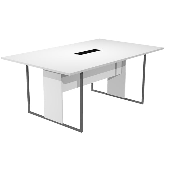 ARTEXPORT - 425-TOP-3-AF-FC - Tavolo riunione Essence - 180 x 110 cm - Bianco - Gamba antracite - Top nero - Artexport - 100926 - Conf. da 1 Pz.