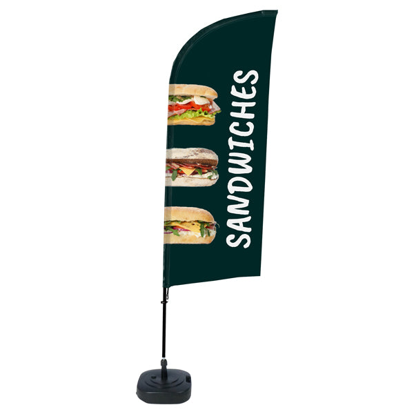 STUDIO T - BFAW310-WT21-I70ECO - Bandiera a vela SANDWICH - con base riempibile - 89 x 240 cm - Studio T - 101091 - Conf. da 1 Pz.