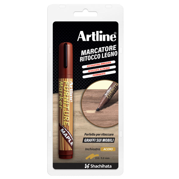 ARTLINE - A 95A-BL - Marcatore permanente per legno Furniture Marker Artline punta scalpello acero - 101133 - Conf. da 1 Pz.