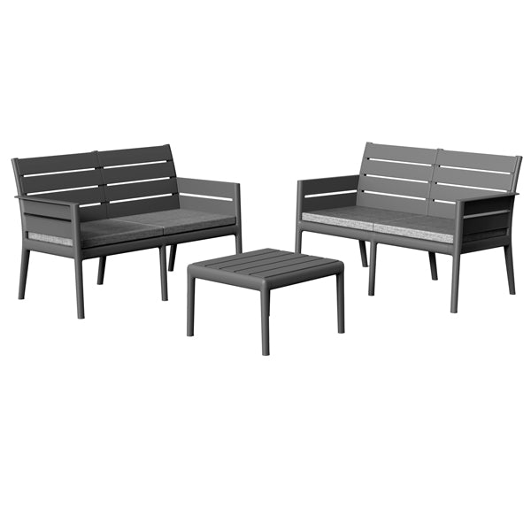 Grandsoleil - S7731Y - Salotto Panka - antracite - Grandsoleil - set 4 elementi - 101327 - Conf. da 1 Pz.