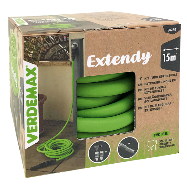 Verdemax - 9629 - Tubo da giardno a 6 strati estensibile Extendy 15m Verdemax - 101365 - Conf. da 1 Pz.