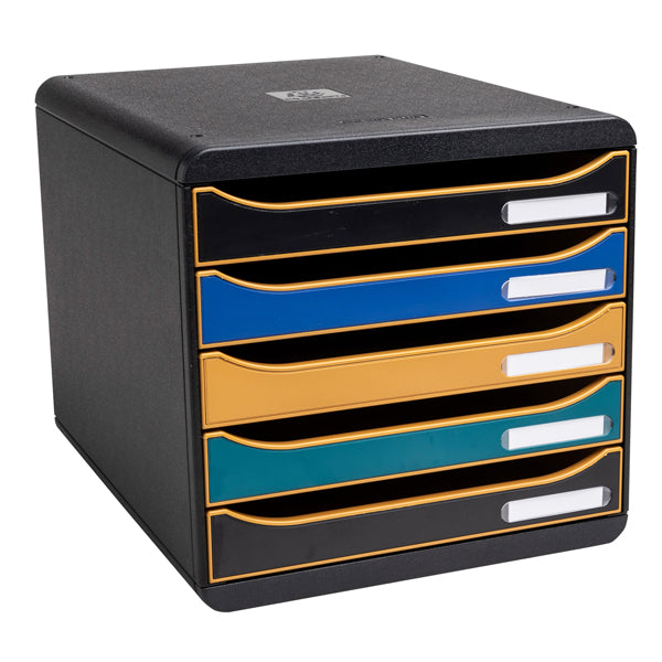 EXACOMPTA - 309505D - Cassettiera Big Box Plus NeoDeco - 5 cassetti - 34,7 x 27,8 x 26,7 cm - multicolore - Exacompta - 101450 - Conf. da 1 Pz.