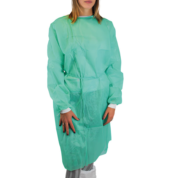 Worker - GA209.11.03 - Camice monouso Visitor 30 - taglia unica - PLP - verde - Worker - 101570 - Conf. da 1 Pz.