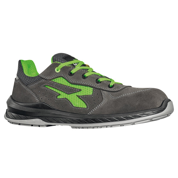 U-Power - RI21086-39 - Calzatura di sicurezza Denver S1P - pelle scamosciata-mesh - numero 39 - nero-verde - U-Power - 101655 - Conf. da 1 Pz.