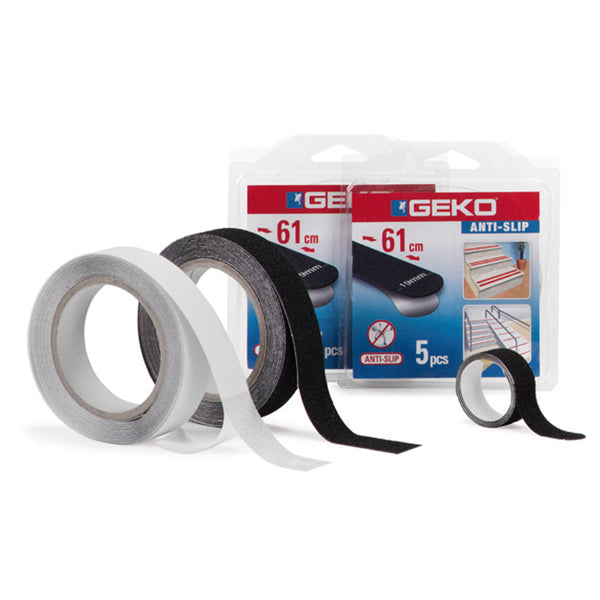 Geko - 220-51 - Striscia adesiva antiscivolo ANTISLIP - 1,9 x 61 cm - nero - Geko - conf. 5 pezzi - 101803 - Conf. da 1 Pz.