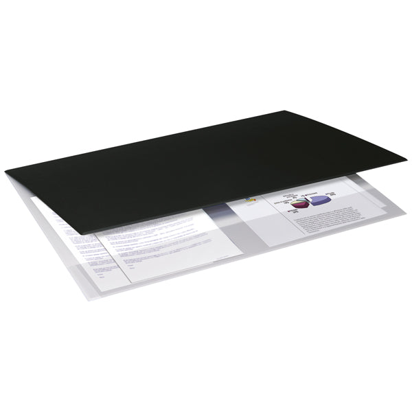 ARDA - 0107NEO1000 - Sottomano Soft - doppio con tasca interna trasparente - 49 x 34,5 cm - plastica - nero - Arda - 101820 - Conf. da 1 Pz.