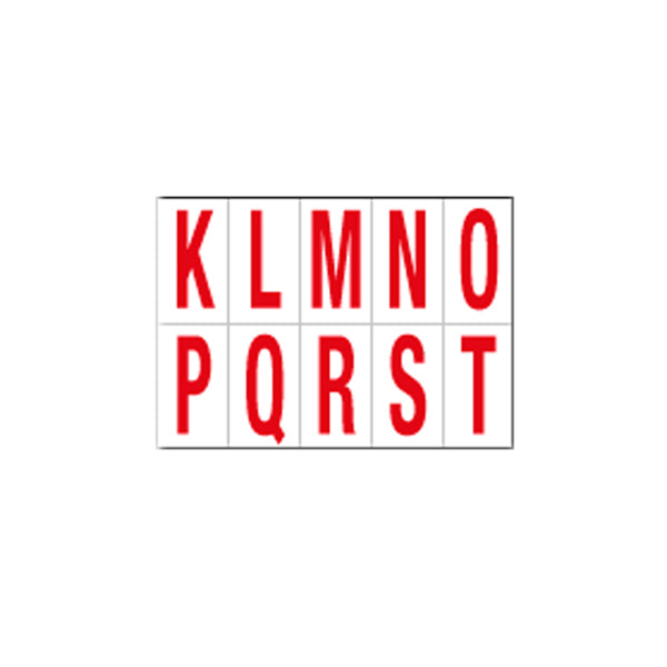 CARTELLI SEGNALATORI - 916KT - Lettera adesiva da K a T - PVC - 70 x 124 mm - 10 et-fg - 1 foglio - rosso-bianco - 101836 - Conf. da 1 Pz.