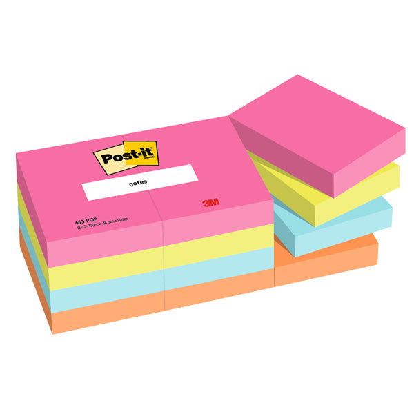 POST-IT - 7100290158 - Cf. 12pz blocco 100fg. Post-it Notes 38x51mm 653-POP Popmistic - 101848 - Conf. da 1 Pz.
