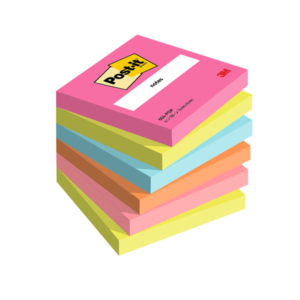 POST-IT - 7100259210 - Cf. 6pz blocco 100fg. Post-it Notes 76x76mm 654-POP Popmistic - 101849 - Conf. da 1 Pz.