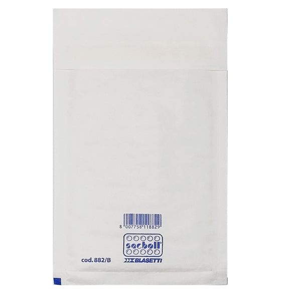 BLASETTI - 0882 - Busta imbottita Sacboll - A (14 x 27 cm) - carta - bianco - Blasetti - conf. 10 pezzi - 101991 - Conf. da 1 Pz.