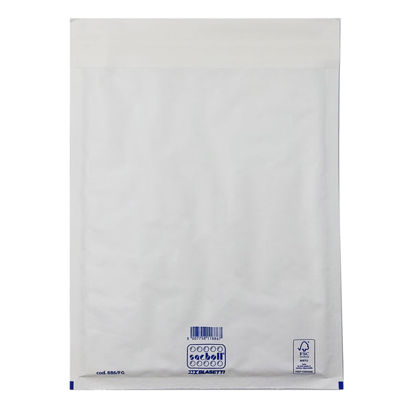 BLASETTI - 0886 - Busta imbottita Sacboll - FG (25 x 39 cm) - carta - bianco - Blasetti - conf. 10 pezzi - 101995 - Conf. da 1 Pz.