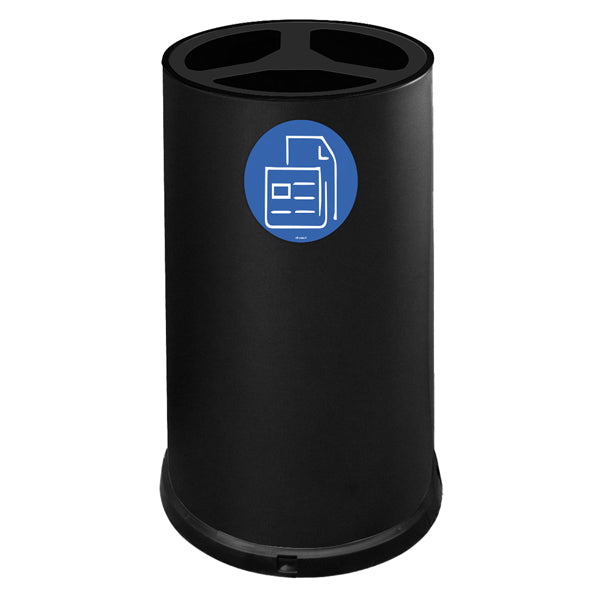 STILCASA - 993-N - Contenitore tondo 3 scomparti 100L in acciaio nero Stilcasa - 102093 - Conf. da 1 Pz.