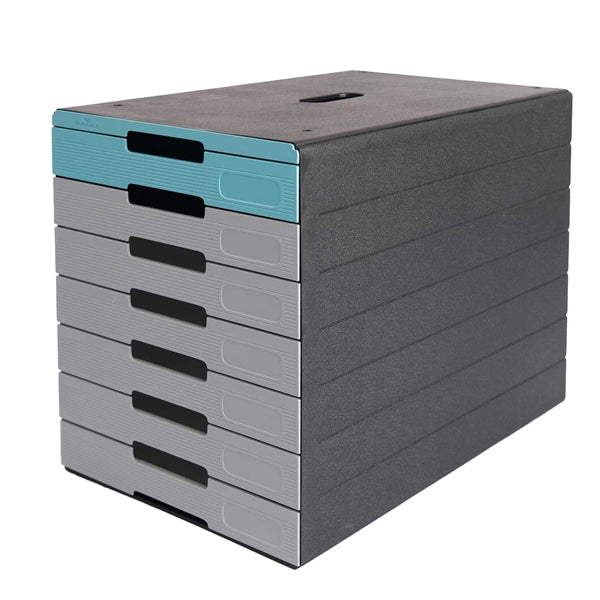 DURABLE - 7763-06 - Cassettiera Idealbox Pro 7 - 7 cassetti - 36,5 x 32,2 x 25 cm - azzurro - Durable - 102112 - Conf. da 1 Pz.