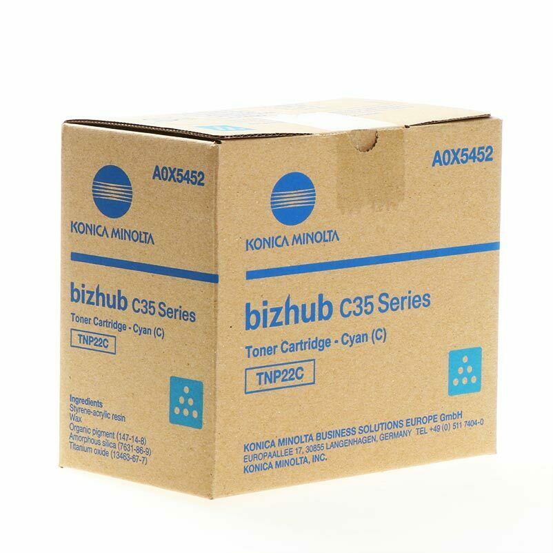 Toner ORIGINALE TNP22C CIANO per stampante KONICA MINOLTA BIZHUB+ 35 5000 PAG.