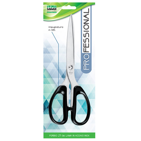 LEBEZ - 4336 - Forbici - 21 cm - impugnatura simmetrica - lama in acciaio inox - nero - Lebez
