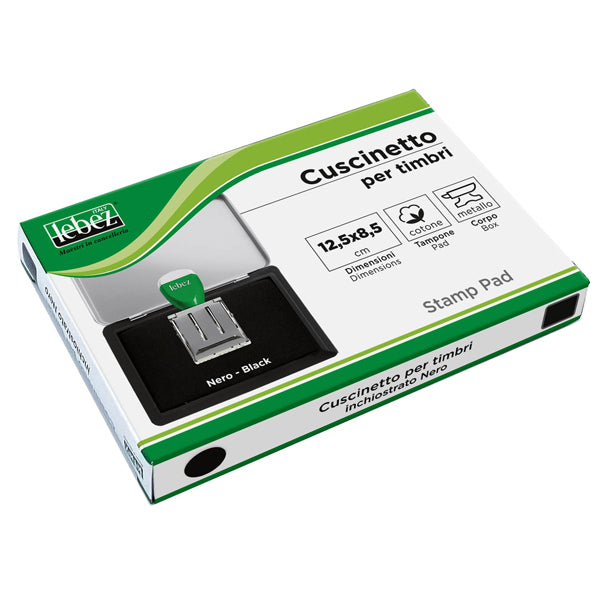 LEBEZ - 1481-NE - Cuscinetto per timbri - 12,5 x 8,5 cm - nero - Lebez