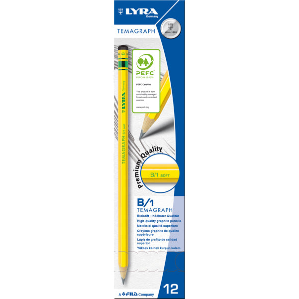 LYRA - L1140101 - Matita di grafite Temagraph - gradazione B - Lyra - conf. 12 pezzi