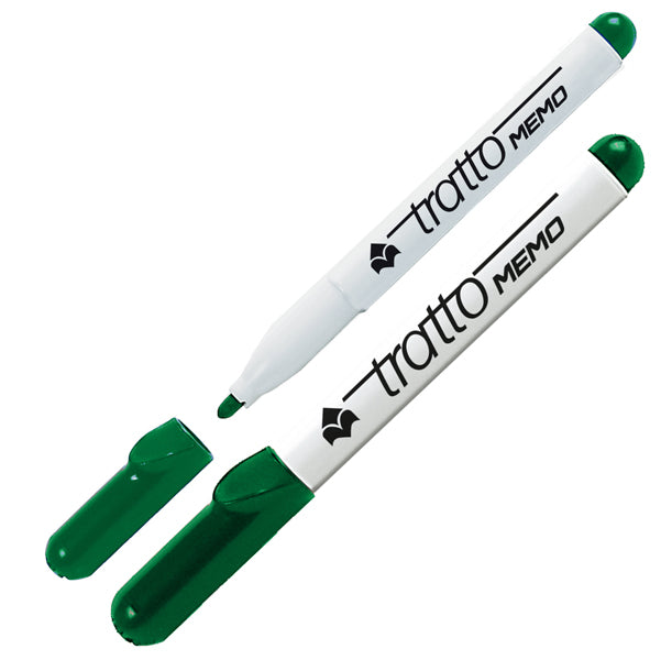 TRATTO - 854004 - Pennarello Tratto Memo - a secco - per lavagne cancellabili - punta conica - tratto 2,5 mm - verde - Tratto