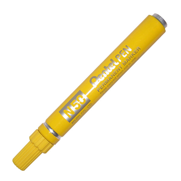 PENTEL - N50-G - Marcatore permanente N50 - punta tonda - giallo - Pentel