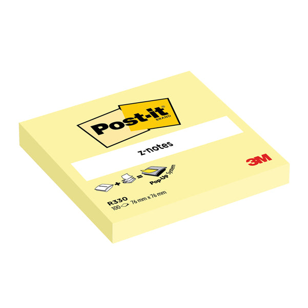 POST-IT - 7100290167 - Blocco Post it Z Notes - R330 - 76 x 76 mm - giallo Canary - 100 fogli - Post it
