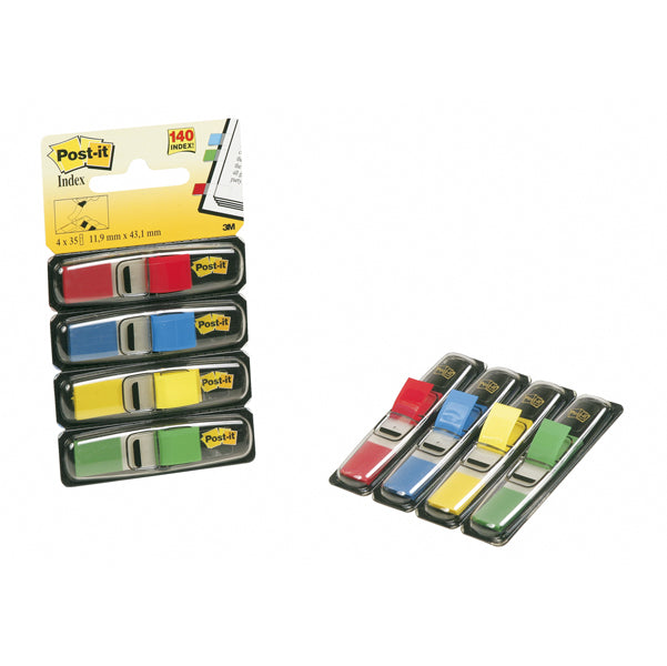 POST-IT - 27109 - Segnapagina Post it Index Mini - 683-4 - 12 x 43,2 mm - 4 colori classici - Post it - conf. 140 pezzi