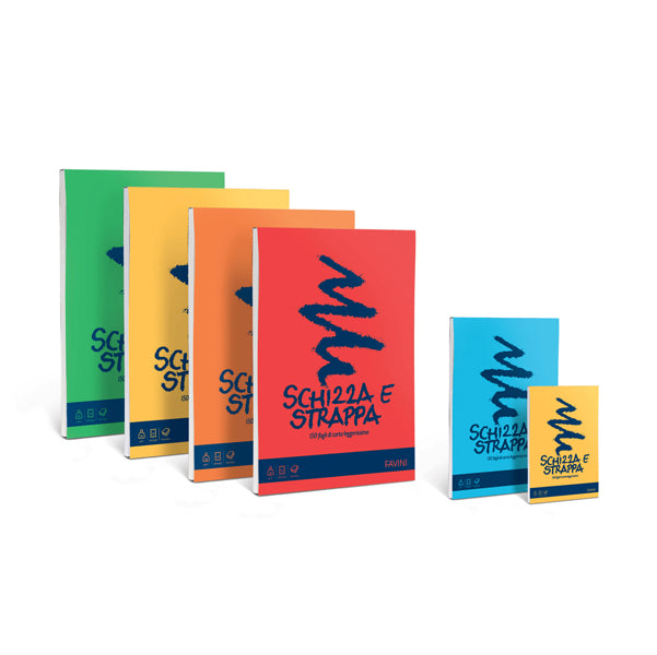 FAVINI - A200703 - Blocco Schizza Strappa - A3 - 297 x 420mm - 50gr - 150 fogli - Favini