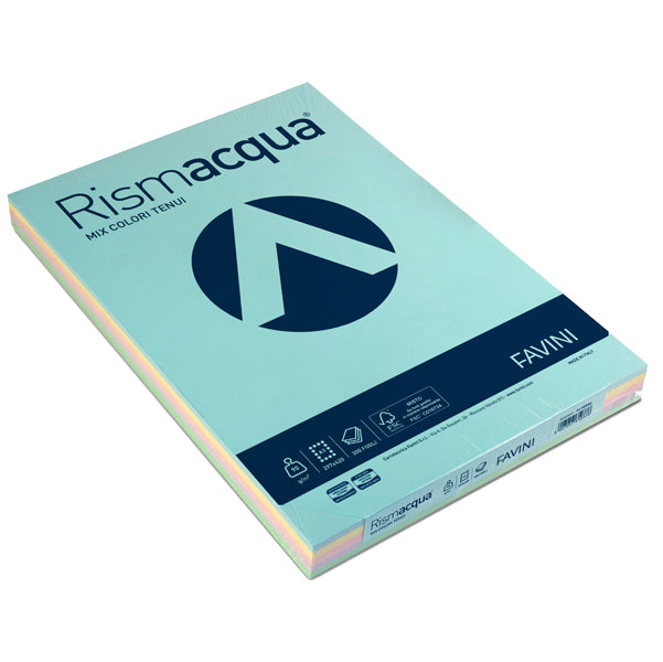 FAVINI - A66X323 - Carta Rismacqua - A3 - 90 gr - mix 5 colori - Favini - conf. 300 fogli