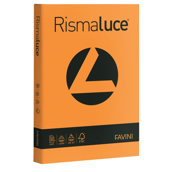 FAVINI - A67E104 - Carta Rismaluce - A4 - 200 gr - arancio 56 - Favini - conf. 125 fogli